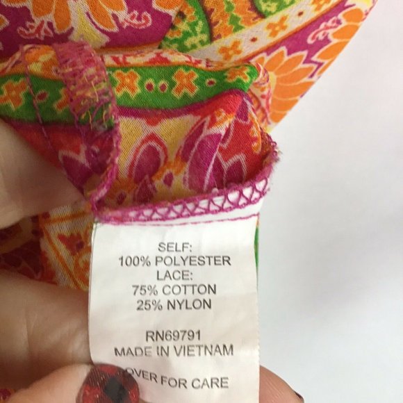 Figueroa & Flower Sheer Blouse 3/4 Sleeve Womens L - Picture 6 of 7